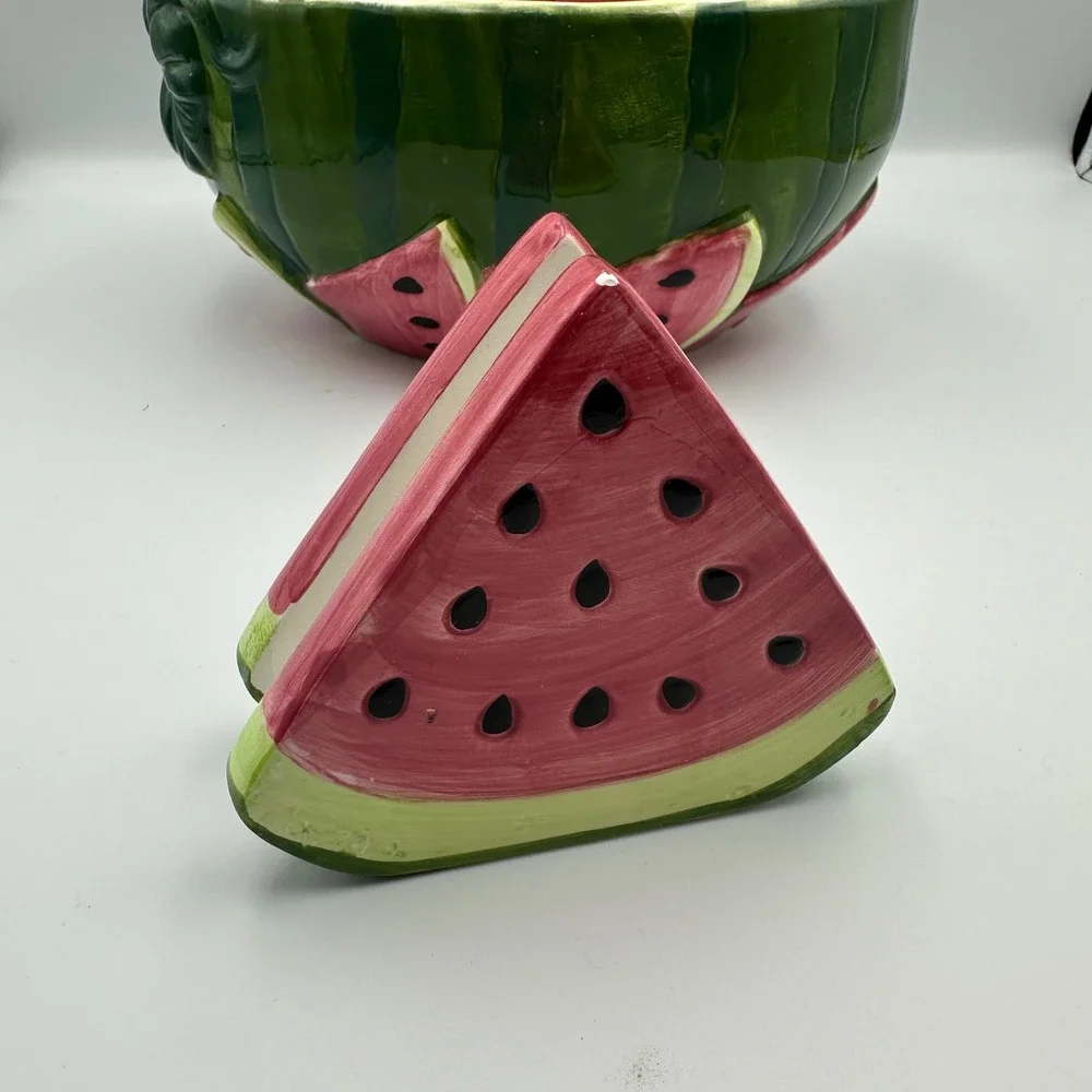 Watermelon Bowl & Napkin Holder Set Fruit‎ Kitchen Decor Summer Fun